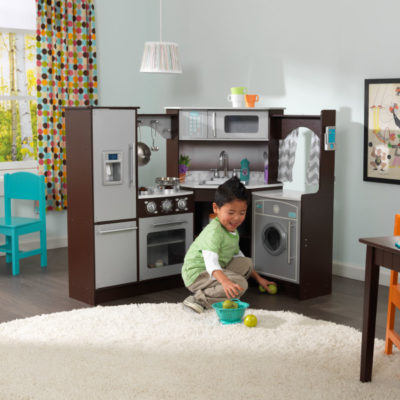 KidKraft Ultimate Corner Play Kitchen with lights and sound2