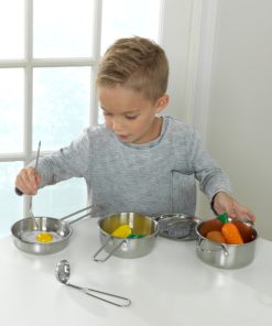 Kidkraft Deluxe Metal Cookware Set - Pots, Pans & Play Food Set2