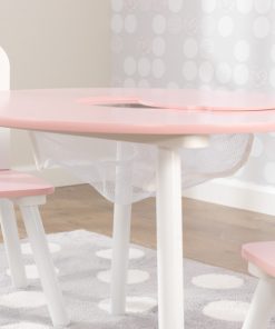 Kidkraft Round Table and 2 Chairs Set - Pink and White4
