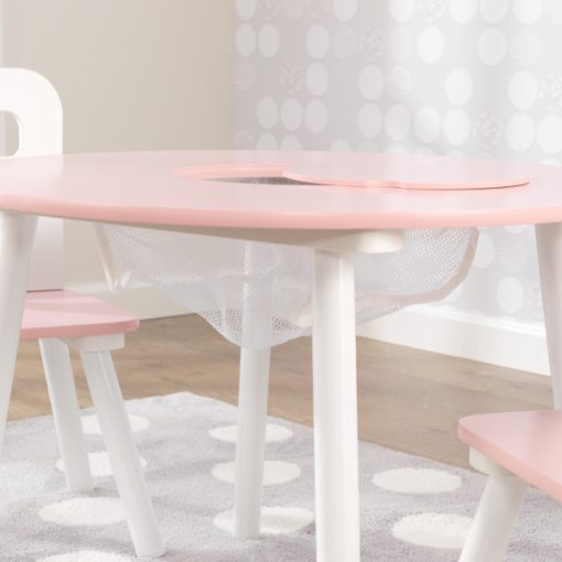 Kidkraft Round Table and 2 Chairs Set - Pink and White4