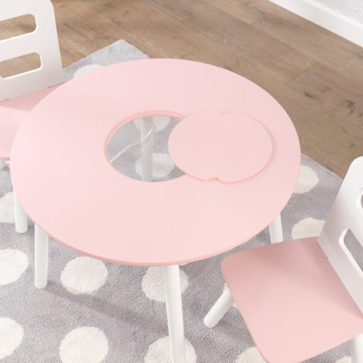 Kidkraft Round Table and 2 Chairs Set - Pink and White5