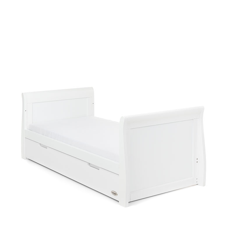 Obaby Stamford Classic Sleigh Cot Bed - White 2