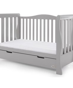 Obaby Stamford Luxe Sleigh Cot Bed - Warm Grey 5