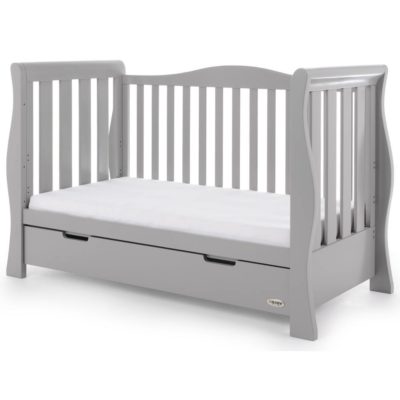 Obaby Stamford Luxe Sleigh Cot Bed - Warm Grey 5