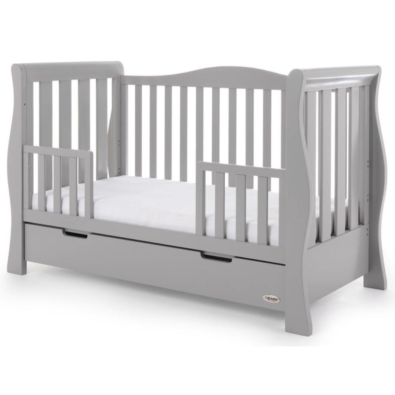 Obaby Stamford Luxe Sleigh Cot Bed - Warm Grey 6