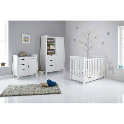 Obaby Stamford Mini Sleigh 3 Piece Room Set - White