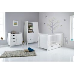 Obaby Stamford Sleigh 3 Piece Room Set - White