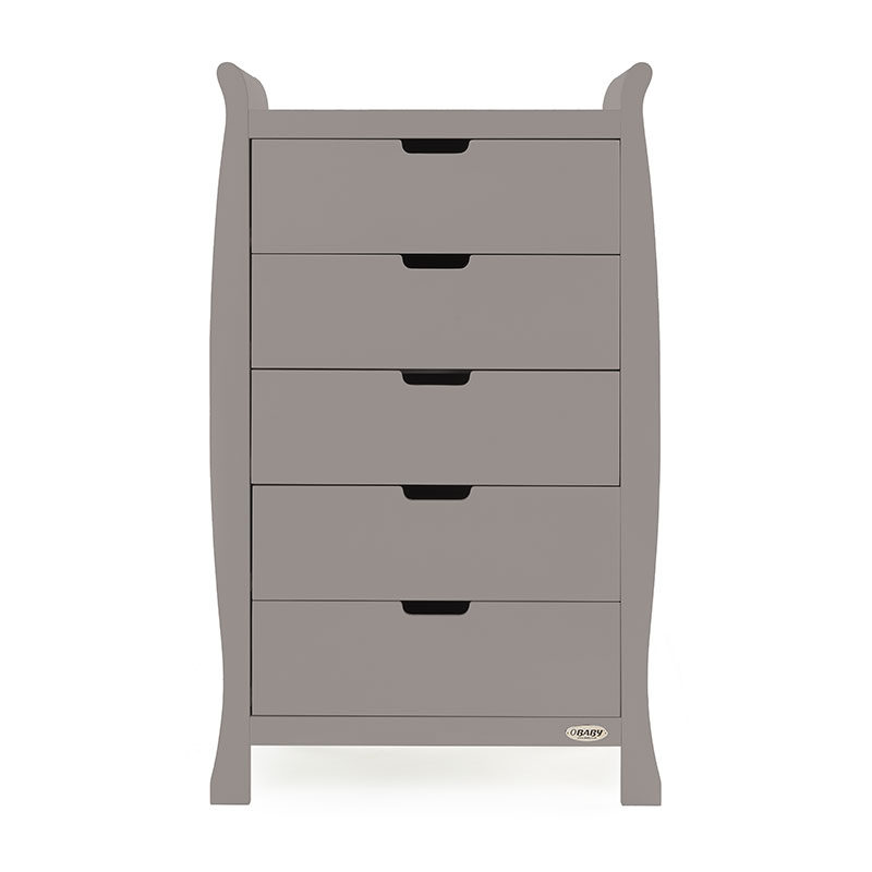 Obaby Stamford Sleigh Tall Chest of Drawers - Taupe Grey