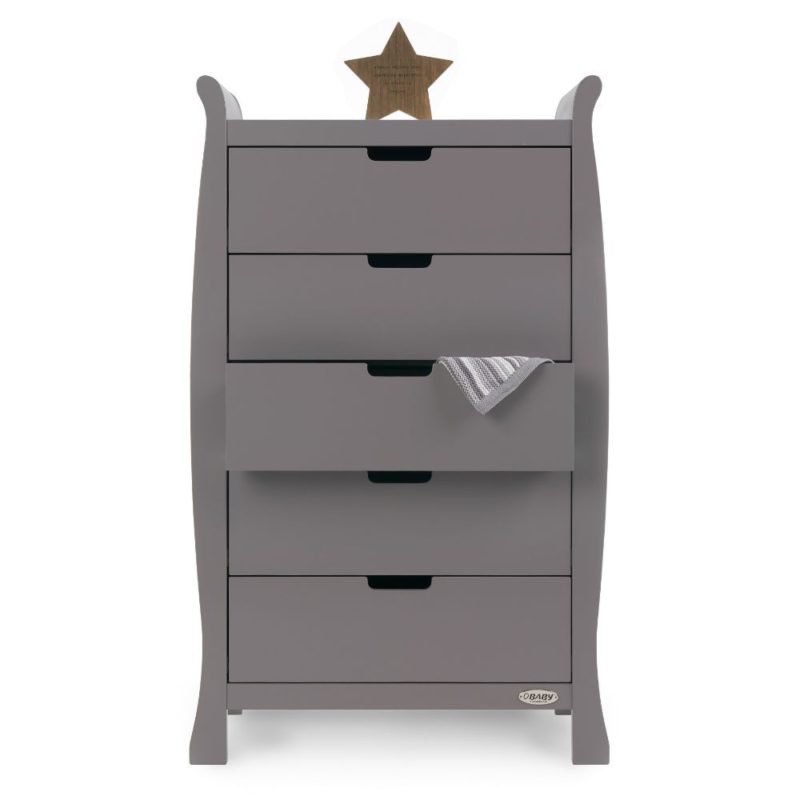 Obaby Stamford Sleigh Tall Chest of Drawers - Taupe Grey 2