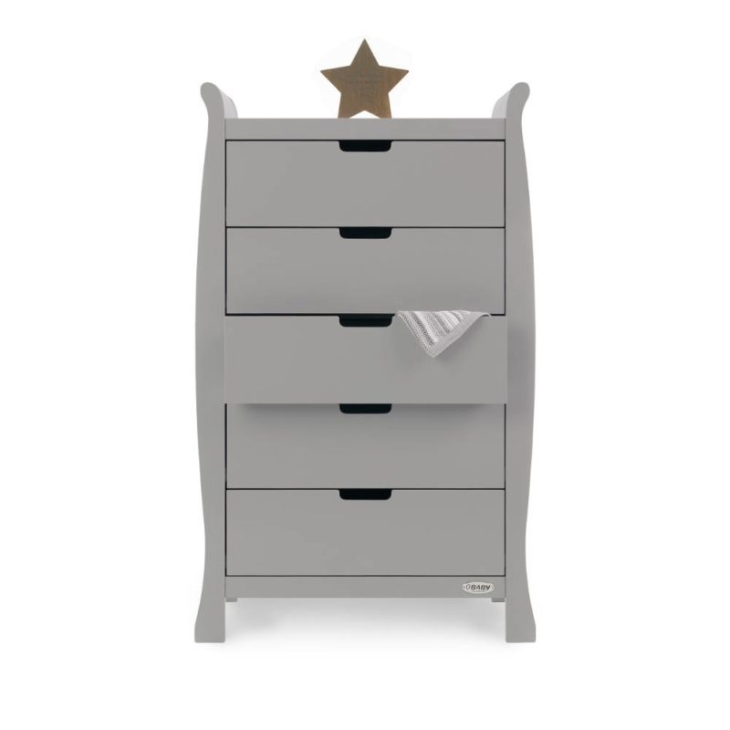 Obaby Stamford Sleigh Tall Chest of Drawers - Warm Grey 2