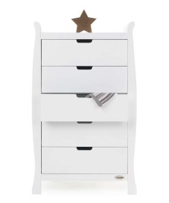 Obaby Stamford Sleigh Tall Chest of Drawers - White 3