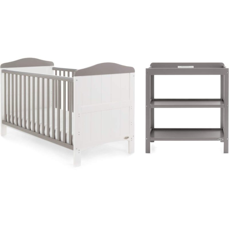 Obaby Whitby 2 Piece Room Set - White with Taupe Grey