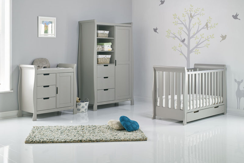 obaby stamford classic mini 3 piece nursery room set warm grey