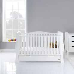 obaby stamford luxe 3 piece nursery room set in white
