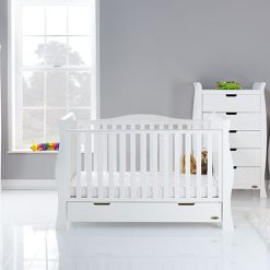 obaby stamford luxe 4 piece nursery room set in white