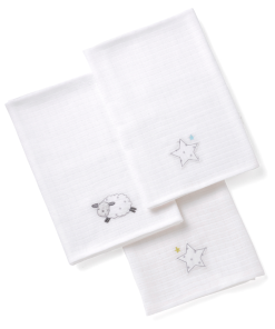 Silver Cloud Counting Sheep Muslins 3 Pack