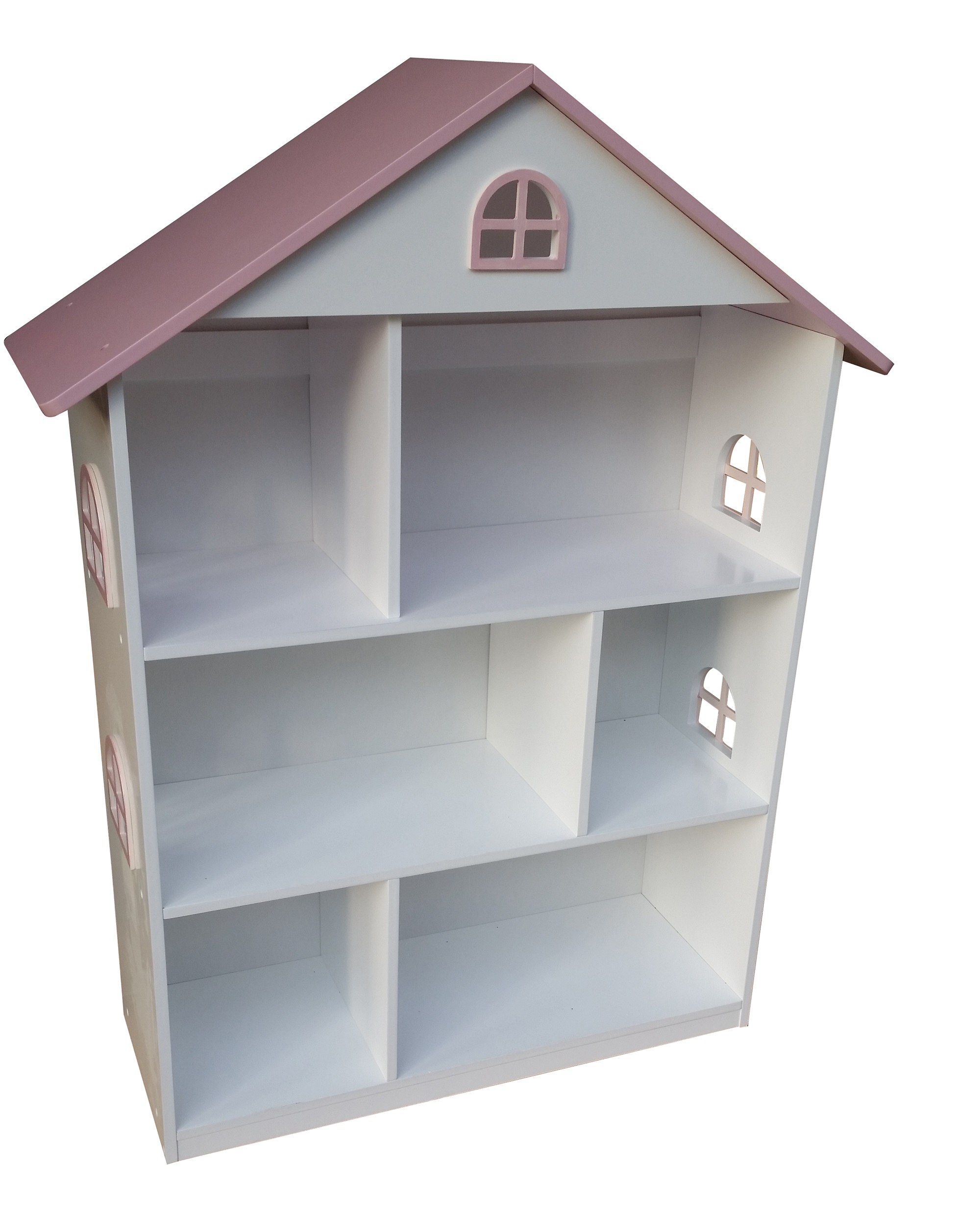 Liberty House Toys White Dollhouse Bookcase With Pink Roof