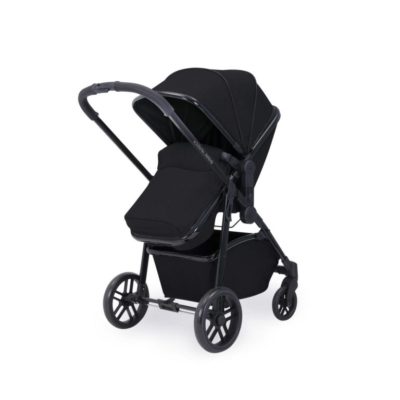 ickle bubba moon stroller with footmuff front on black