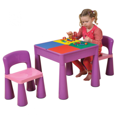 Liberty House Toys - 5 in 1 Multipurpose Activity Table & 2 Chairs – PURPLE