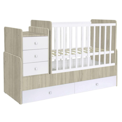 Kudl, Cotbed Simple 1100 with Drawer Unit ElmWhite