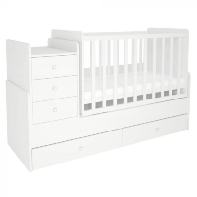 Kudl, Cotbed Simple 1100 with Drawer Unit - White