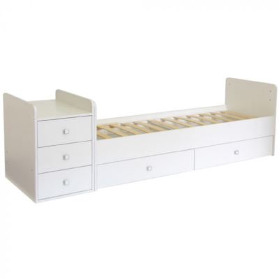Kudl, Cotbed Simple 1100 with Drawer Unit - White2