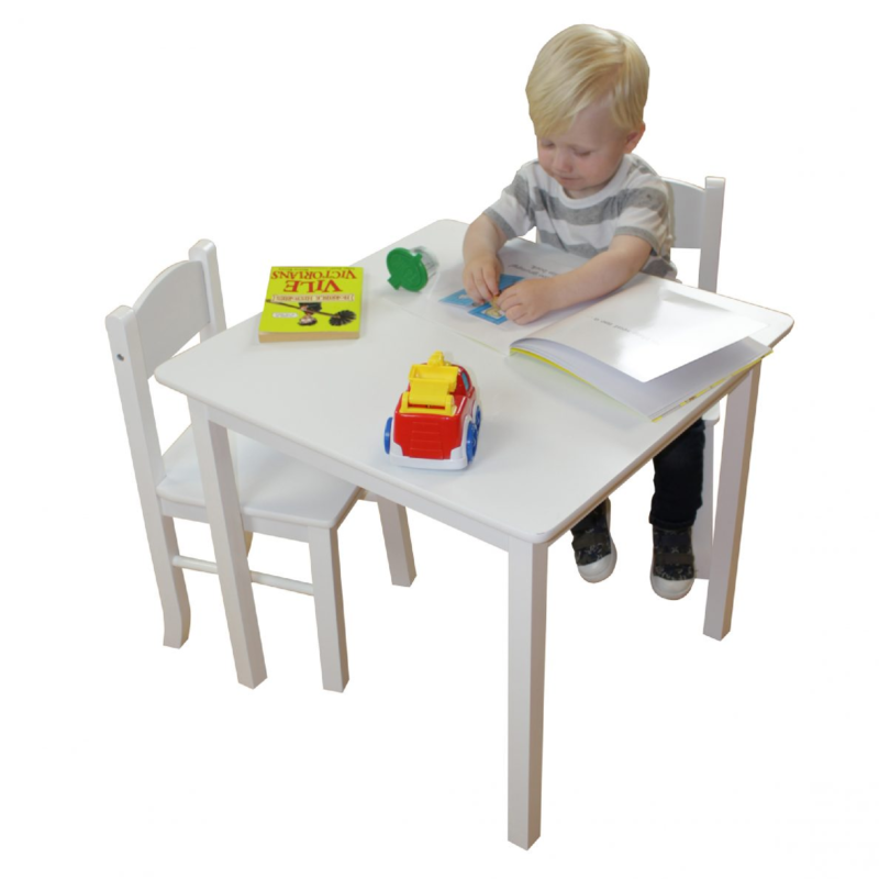 White Wooden Table & 2 Chair Set1