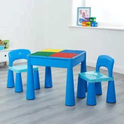 Liberty House Toys 5-in-1 Blue Activity Table and 2 Chairs Set