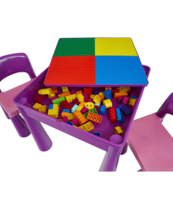 Liberty House Toys 5-in-1 Purple Activity Table and 2 Chairs Set