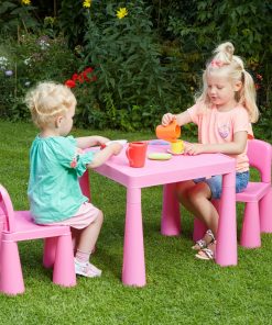Liberty House Toys Kids Plastic Table and Chair Set Pink