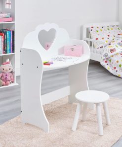 Liberty House Toys White Wooden Dressing Table and Stool