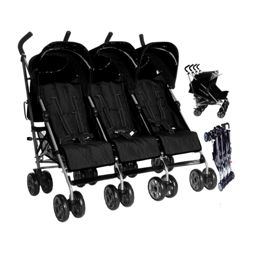 Kids Kargo Citi Elite Triple Stroller - Black