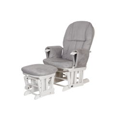 tutti bambini gc35 glider chair white with grey cushions 2