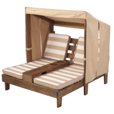 Kidkraft Double Chaise Lounge with Cupholders - Espresso & Oatmeal3