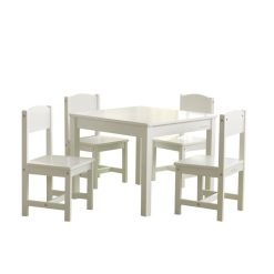Table & 4 Chairs Set - White2