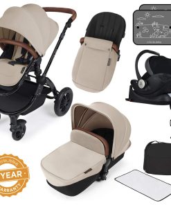 Stomp V3_i-Size_All in One with Isofix_Black Frame_Sand complete set