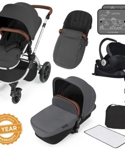 Stomp V3_i-Size_All in One with Isofix_Silver Frame_Graphite Grey complete set