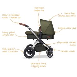 ickle bubba stroller woodland chrome pram with writing