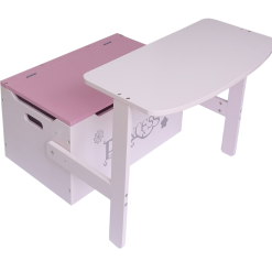 Kiddi Style Convertible Toy Box, Bench, Table and Chair - Princess