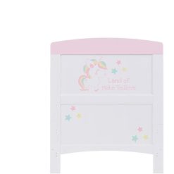 obaby grace inspire unicorn cot bed end