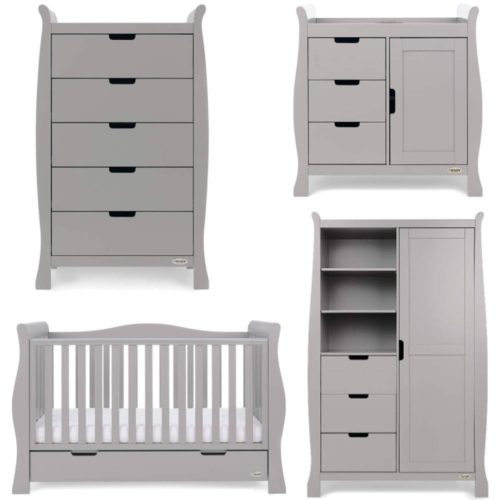 Obaby Stamford Luxe 5 Piece Room Set - Taupe Grey