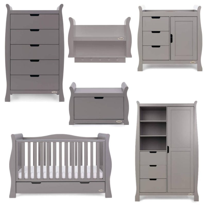 Obaby Stamford Luxe 7 Piece Room Set - Taupe Grey plus Accessories