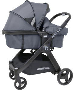 iSafe Marvel 2in1 Pram System And Car Seat - Charcoal Black2