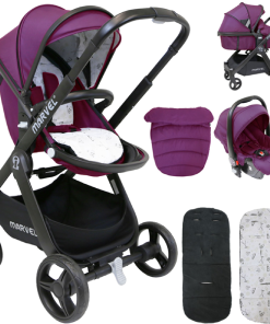 iSafe Marvel 2in1 Pram Travel System and Carseat - Marrone