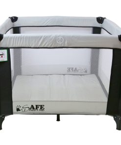 iSafe Zapp And Nap Luxury Square Travel Cot Playpen - Black grey