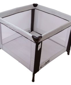 iSafe Zapp And Nap Luxury Square Travel Cot Playpen - BlackGrey