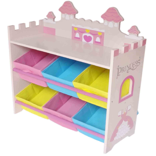 kiddi style Princess Castle Themed Storage Unit + 6 Bins