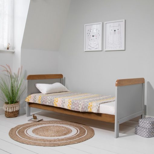 Tutti Bambini Rio Cot Bed, Changer and Mattress - Dove Grey/Oak