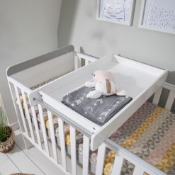 Tutti Bambini Rio Cot Bed, Changer and Mattress - White/Dove Grey