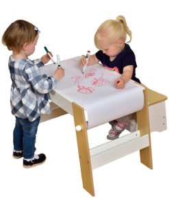 Kids Play Table and stool – White and Pine LIBERTY HOUSE TOYS